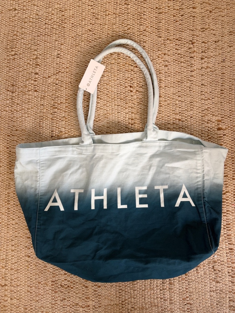 Athleta Ombre Navy to Light Blue Canvas Tote